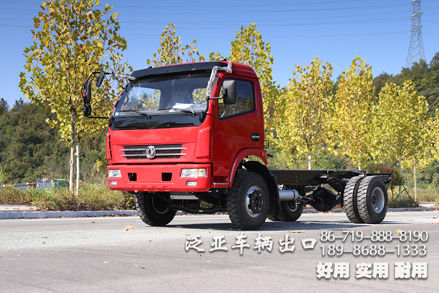 东风5吨小轻卡自卸卡车底盘_东风单排4*2轻型自卸货车底盘_出口专供自卸车底盘