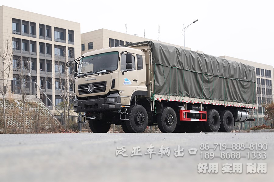 东风8x8大马力仓栅车整车、450马力手动十档越野专用运输车