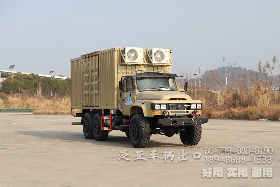 多用途越野专用车，东风6*6厢式车，EQ2100越野厢卡，野外露营车，瓦楞板厢式车
